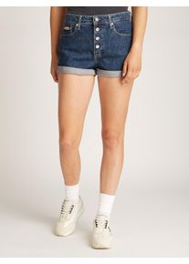 Shorts Calvin Klein Jeans "90s DENIM SHORT", Damen, Gr. 25, N-Gr, blau (denim schwarz), Denim/Jeans, Obermaterial: 99% Baumwolle, 1% Elasthan, unifarben, schmal kurz, Hosen Shorts, im Stil der 90er Jahre