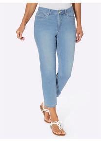7/8-Jeans Casual Looks, Damen, Gr. 46, Normalgr&ouml;&szlig;en, blau (blau, bleached), 81% Baumwolle, 17% Polyester, 2% Elasthan, unifarben, 7/8-L&auml;nge, Jeans 7/8-Jeans