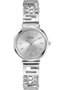 Quarzuhr Guess "G CLUSTER", silber (silberfarben), Armbanduhren, Damen, Quarzuhr, Armbanduhr, Damenuhr