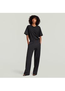 G-Star Raw Jumpsuit G-STAR "Jersey Jumpsuit Wmn", Damen, Gr. XS, N-Gr, dk schwarz, Jersey, Obermaterial: 100% Baumwolle, unifarben, gerade lang, Rundhals, Overalls Jumpsuit, mit elastischem Bund