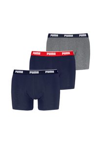 Boxershorts Puma "Puma MEN EVERYDAY BASIC BOXERS 3P", Herren, Gr. S, bunt (grau, blau), Single Jersey, Obermaterial: 95% Baumwolle, 5% Elasthan, k&ouml;rpernah, Unterhosen Boxershorts, Komfortabler elastischer Logobund