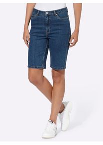 Jeansshorts Heine, Damen, Gr. 50, Normalgr&ouml;&szlig;en, blau (blau, stone, washed), 99% Baumwolle, 1% Elasthan, unifarben, kurz, Jeans Jeansshorts