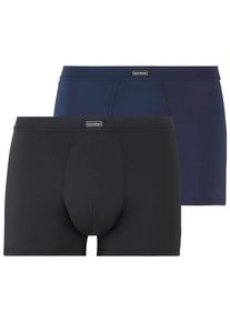 Boxershorts Bruno Banani, Jungen, Gr. S, blau (blaugrau, schwarz), Microfaser, Obermaterial: 90% Polyamid, 10% Elasthan, unifarben, k&ouml;rpernah, Unterhosen Boxershorts, mit angesetztem B&uuml;ndchen