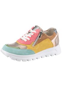 Waldl&auml;ufer Plateausneaker WALDL&Auml;UFER "H-AJALA", Damen, Gr. 5,5 (38,5), bunt (multi), Lackleder, Nappaleder, Veloursleder, Schuhe Plateausneaker, Schn&uuml;rer, Halbschuh Komfortschuh in H-Weite (=sehr weit)