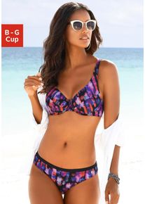 B&uuml;gel-Bikini-Top Lascana "Sensation", Damen, Gr. 48, Cup B, bunt (schwarz, bedruckt), Polyamid, bedruckt, Bikini-Oberteile B&uuml;gel-Bikini-Top