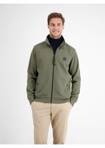 Sweatjacke Lerros, Herren, Gr. L, nordic olive, Sweatware, Obermaterial: 83% Baumwolle, 16% Polyester, 1% Elasthan, unifarben, normal h&uuml;ftbedeckend, Rundhals, Flachstrickb&uuml;ndchen, Sweatjacken Sweatjacke, mit Stehkragen und Rei&szlig;verschluss