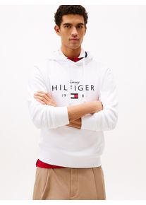 Hoodie Tommy Hilfiger "BRAND LOVE BIG HILFIGER", Herren, Gr. S, wei&szlig;, Sweatware, Obermaterial: 77% Baumwolle, 23% Elasthan, regular fit normal, Rippb&uuml;ndchen, Sweatshirts Hoodie, mit Logo-Grafik, normale Passform