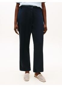 Chinohose Tommy Hilfiger Curve "CRV CO GMD SLIM STRAIGHT CHINO", Damen, Gr. 48, N-Gr, schwarz night navy, Web, Obermaterial: 65% Baumwolle, 33% Lyocell, 2% Elasthan, unifarben, regular fit lang, Hosen Chinohose, in gro&szlig;en Gr&ouml;&szlig;en