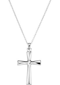 Kette mit Anh&auml;nger Firetti "Schmuck Geschenk Silber 925 Halsschmuck Halskette Silberkette Kreuz", silber (silberfarben), Halsketten, Damen, Silber 925 (Sterlingsilber), L: 47 B: 1,3mm, Kette mit Anh&auml;nger, B:1,3mm