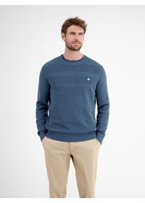 Strickpullover Lerros, Herren, Gr. XL, storm blau, Strick, Obermaterial: 100% Baumwolle, gestreift, regular fit normal, Rundhals, Rippb&uuml;ndchen, Pullover Strickpullover, mit Logo Stickerei