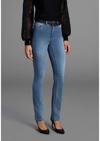 Slim-fit-Jeans Arizona "Ultra Stretch", Damen, Gr. 46, N-Gr, blau used, Obermaterial: 63% Baumwolle, 32% Polyester, 5% Elasthan, Basic, Jeans Slim-fit-Jeans, Topseller