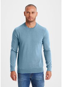 H.I.S. Strickpullover H.I.S, Herren, Gr. S (44/46), blau (blau, meliert), Feinstrick, Obermaterial: 60% Baumwolle, 40% Polyester, meliert, regular fit normal, Rundhals, Strickb&uuml;ndchen, Pullover Strickpullover, Regular Fit, Langarm, Pullover aus Feinstrick, Baumwollmischung, Topseller