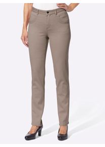 R&ouml;hrenjeans Inspirationen, Damen, Gr. 46, Normalgr&ouml;&szlig;en, grau (taupe), 98% Baumwolle, 2% Elasthan, unifarben, lang, Jeans R&ouml;hrenjeans