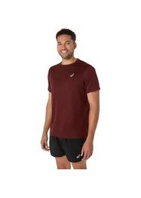 Laufshirt asics "asics CORE SS TOP", Herren, Gr. XL, rot (dunkelrot planet), Obermaterial: 100% Polyester, Shirts Laufshirt