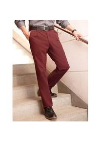 Bundfaltenhose, Herren, Gr. 54, Normalgr&ouml;&szlig;en, rot (rotbraun), 98% Baumwolle, 2% Elasthan, unifarben, lang, Hosen