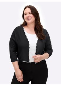 sheego Gro&szlig;e Gr&ouml;&szlig;en Bolero in Feinstrick-Qualit&auml;t, schwarz, Gr&ouml;&szlig;e 50 - Damen