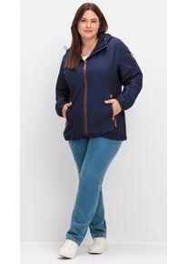 sheego Gro&szlig;e Gr&ouml;&szlig;en &Uuml;bergangsjacke in Microfaser-Qualit&auml;t, marine, Gr&ouml;&szlig;e 48 - Damen