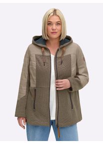 sheego Gro&szlig;e Gr&ouml;&szlig;en &Uuml;bergangsjacke im Mix aus Fleece und Stepp, sesam, Gr&ouml;&szlig;e 44 - Damen
