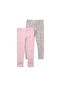Tchibo - 2 Kinder-Leggings - M&auml;dchen - Gr. 122/128 - creme/gebl&uuml;mt