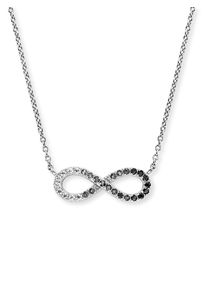 Kette mit Anh&auml;nger Engelsrufer "Yin Yang Infinity Ocean Shade", silber (silberfarben, kristallwei&szlig;, dunkelgrau, schwarz), Halsketten, Damen, Silber 925 (Sterlingsilber), L: 44 B: 1,33mm, Kette mit Anh&auml;nger, Made in Germany - mit Zirkonia (synth.), B:1,33mm