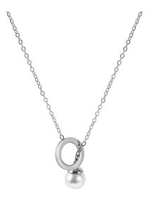 Adelia&acute;s Gliederkette ADELIA&acute;S "Damen Halskette aus Edelstahl mit Perle 45 cm" Gr. 45, silber, Halsketten, Damen, Edelstahl, Gliederkette