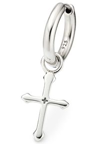 Single-Creole Bruno Banani "Schmuck Geschenk Silber 925 Ohrschmuck Ohrring Kreuz", silber (silberfarben), Ohrringe, Damen, 12,5mm, Silber 925 (Sterlingsilber), Single-Creole, Einh&auml;nger abnehmbar