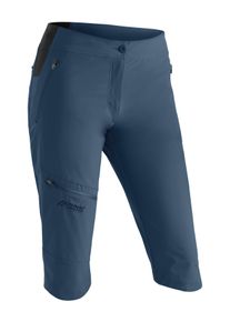 Outdoorhose Maier Sports "Inara slim Capri Vario", Herren, Gr. 46, Normalgr&ouml;&szlig;en, blau (jeansblau), 90% Polyamid, 10% Elasthan, Hosen Outdoorhose, Damen Wanderhose, elastische Funktionshose mit 4 Taschen, Slim Fit