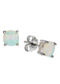 Paar Ohrstecker Firetti "Schmuck Geschenk Silber 925 Ohrschmuck Edelstein Opal", silber (silberfarben), Ohrringe, Damen, Silber 925 (Sterlingsilber), Paar Ohrstecker, mit Opal (synth.)