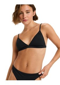Triangel-Bikini-Top Roxy "Beach Classics Fixed Tri", Damen, Gr. L, Cup B, grau (anthrazit), Obermaterial: 85% Microfaser, 15% Elasthan;, Bikini-Oberteile Triangel-Bikini-Top