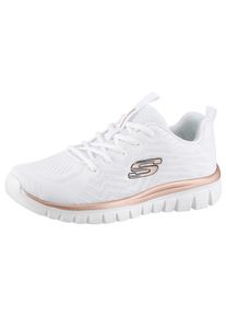 Sneaker Skechers "Graceful - Get Connected", Damen, Gr. 40, rosa (wei&szlig;, ros&eacute;goldfarben), Textil, Schuhe Sneaker, Freizeitschuh, Halbschuh, Schn&uuml;rschuh f&uuml;r die Maschinenw&auml;sche geeignet, Topseller