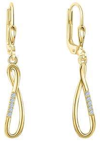 Paar Ohrh&auml;nger Firetti "Schmuck Geschenk Gold 375 Ohrschmuck Patentbrisur Glitzer", gold (gelbgoldfarben, kristallwei&szlig;, kristallwei&szlig;), Ohrringe, Damen, Gelbgold 375, Paar Ohrh&auml;nger, mit Zirkonia (synth.)