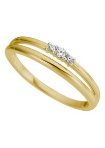 Fingerring Firetti "Schmuck Geschenk Gold 333 Damenring Goldring" Gr. 16, gelbgoldfarben, wei&szlig;goldfarben, Fingerringe, Damen, 16, 0,07 P2 = erkennbare Einschl&uuml;sse, Diamanten Gelbgold 333, 1,5mm, Diamanten, Gelbgold 333, Fingerring, mit Brillanten