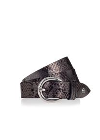 Lederg&uuml;rtel Tamaris, Damen, Gr. 100, schwarz braun, gun metal, Rindsleder, G&uuml;rtel Lederg&uuml;rtel, Schlangenmuster-Optik