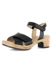Sandalette Gabor "KRETA", Damen, Gr. 37, schwarz, Kalbsleder, unifarben, Schuhe Sandalette, Blockabsatz, Sommerschuh, Sandale in Bequemweite G (= weit)