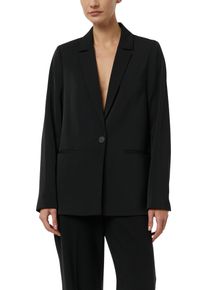 Jackenblazer comma, Damen, Gr. 34, schwarz, Web, Obermaterial: 97% Polyester, 3% Elasthan, unifarben, oversize Po-bedeckend, tiefer V-Ausschnitt, Blazer Jackenblazer, Oversize-Blazer
