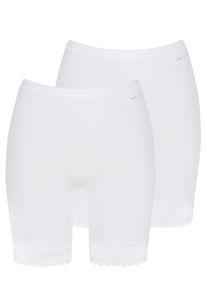 Lange Unterhose Mey "Lights", Damen, Gr. 50, wei&szlig;, Single Jersey, Obermaterial: 55% Baumwolle, 40% Viskose, 5% Elasthan, unifarben, k&ouml;rpernah, Unterhosen Lange Unterhose, mit Spitze, Taillensitz, flacher Bund, kein Einschneiden
