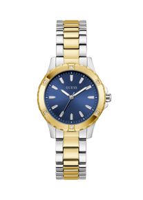Quarzuhr Guess "MIST", gold (silbergoldfarben), Armbanduhren, Damen, Quarzuhr, Armbanduhr, Damenuhr, Edelstahlarmband, Kristallsteine