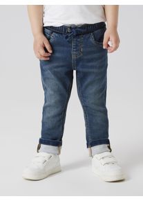 Schlupfjeans name it "NMMRYAN SLIM SWE JEANS 2472-TH NOOS", Jungen, Gr. 92, N-Gr, blau (vintage dunkelblau denim), Denim/Jeans, Obermaterial: 70% Baumwolle, 27% Polyester, 3% Elasthan, unifarben, regular fit lang, Jeans Schlupfjeans, im Jogging Style