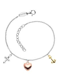 Silberarmband Engelsrufer "Glaube Liebe & Hoffnung Tricolor", rosa (silberfarben, gelbgoldfarben, ros&eacute;goldfarben), Armb&auml;nder, Damen, 20cm, Silber 925 (Sterlingsilber), Silberarmband