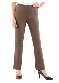 Schlupfhose Classic Basics, Damen, Gr. 46, Normalgr&ouml;&szlig;en, grau (taupe), 98% Baumwolle, 2% Elasthan, unifarben, lang, Hosen Schlupfhose