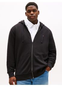 Tommy Hilfiger Big & Tall Kapuzensweatjacke "BT-ESSENTIAL TERRY ZIP THROUGH", Herren, Gr. XXL, schwarz, Sweatware, Obermaterial: 100% Baumwolle, TOMMY HILFIGER BIG & TALL, normal, Rippstrickb&uuml;ndchen, Sweatjacken Kapuzensweatjacke, Gro&szlig;e Gr&ouml;&szlig;en, Kapuze mit Tunnelzug