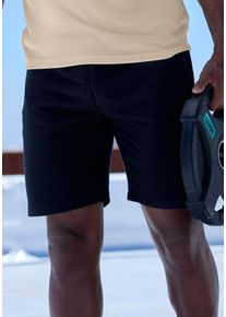 Funktionsshorts, Herren, Gr. L (52/54), XXL, schwarz, Obermaterial: 50% Polyester, 45% Baumwolle, 5% Elasthan, LE JOGGER PERFORMANCE, bedruckt, kontrastfarbene Details, unifarben mit Farbeinsatz, bequem kniefrei, Hosen Funktionsshorts, Perfomance Shorts mit Kontrast-Kordel und Rei&szlig;verschlusstaschen