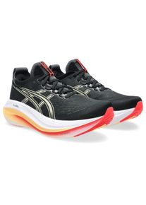 Laufschuh asics "GEL-NIMBUS 27", Herren, Gr. 46,5, schwarz (schwarz, khaki), Textil, Schuhe Laufschuh