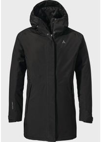 Sch&ouml;ffel Parka SCH&Ouml;FFEL "Hiking Parka Style Froda WMS", Damen, Gr. 34, schwarz (9990, schwarz), Oberstoff: Aussenseite: 100% Polyester; (Membran: Polyester); Futter: 100% Polyester; Wattierung: 100% Polyester, regular fit, hoch geschlossener Ausschnitt, Jacken Parka