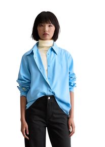 Marc O'Polo Langarmbluse MARC O'POLO DENIM "relaxed fit aus LENZING&trade; ECOVERO&trade;", Damen, Gr. L, azure sky, Web, Obermaterial: 100% Viskose, relaxed fit normal, 1-Knopf-Manschette, Blusen Langarmbluse