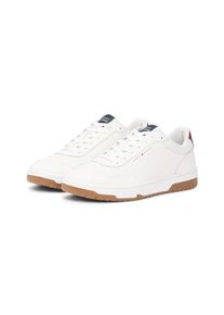 Sneaker Tommy Hilfiger "BASKET CORE LITE LTH BLOCK", Herren, Gr. 43, wei&szlig;, rot, blau, Leder, Lederimitat, Textil, Schuhe Sneaker, Freizeitschuh, Halbschuh, Schn&uuml;rschuh mit seitlicher Logoverzierung
