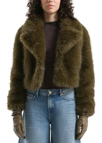 Jackenblazer QS, Damen, Gr. S (36), wei&szlig;, Web, Obermaterial: 100% Polyester. Futter: 100% Polyester, Fellimitat, regular fit normal, Blazer Jackenblazer, in Felloptik