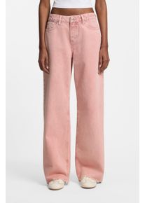 Loose-fit-Jeans HUGO BLUE "Gamala", Damen, Gr. 32, L&auml;nge 34, light, pastel pink 681, Denim/Jeans, Obermaterial: 100% Baumwolle, unifarben, loose fit lang, Jeans Loose-fit-Jeans, mit ausgefranstem Saum, Baggy-Fit