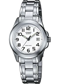 Quarzuhr, silber (edelstahlfarben), CASIO TIMELESS COLLECTION, Armbanduhren, Damen, Quarzuhr, Armbanduhr, Damenuhr, analog, Datum, Edelstahlarmband