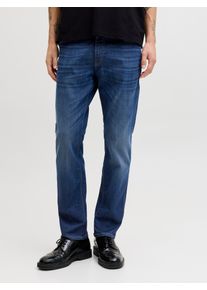 Jack & Jones Regular-fit-Jeans JACK & JONES "JJICLARK mit Used-Look und Stretch f&uuml;r den Alltag", Herren, Gr. 31, L&auml;nge 34, blau denim, Denim/Jeans, Obermaterial: 92% Baumwolle, 6% Polyester, 2% Elasthan, unifarben, regular fit lang, Jeans Regular-fit-Jeans, mit Abriebeffekten